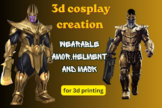 create custom wearable cosplay armor and 3d printable stl files