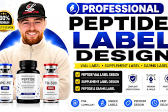 do peptide label design vial label, supplement label peptide sarms label design