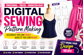 create sewing pattern grading garments design instruction manual editing layout