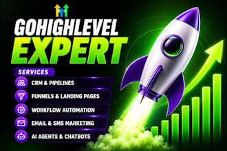 be your gohighlevel expert for CRM, funnels, automation and pipelines