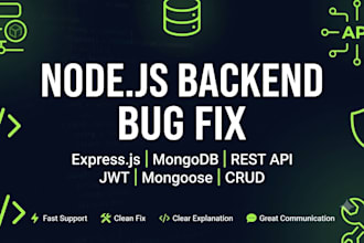 fix node js, express js, mongodb bugs and backend issues