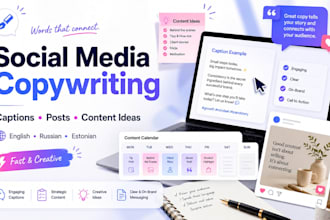 write social media captions, posts and content ideas