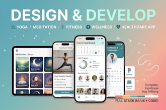 design and develop a modern yoga meditation fitness wellness healthcare app