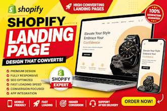 design shopify landing page shopify product page with shogun, pagefly or gempage