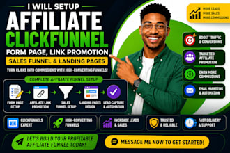 setup affiliate clickfunnel form page link promotion sales funnel landing pages