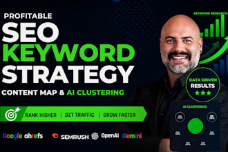 create profitable SEO keyword strategy, content map, ai clustering
