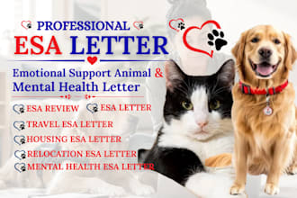 provide professional emotional support animal esa letter and emotiinal support