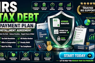set up irs payment plan, installment agreement and resolve tax debt