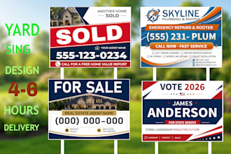 professional real estate yard sign lawn sign bandit sign and signage
