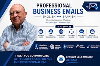 write professional business emails in english and spanish