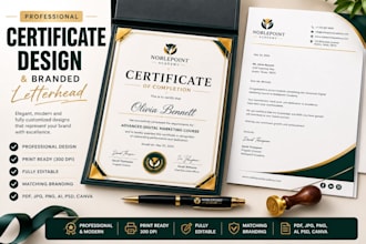design editable certificate of completion diploma award appreciation certificate