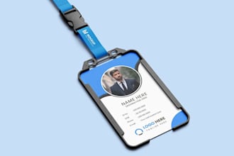 design professional id card and employee badge