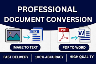 convert PDF to word or retype image to ms  word typing work
