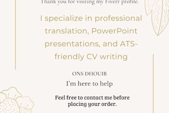translate, design cvs, and create stunning presentations