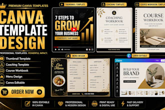 design tumbnail template coaching template course workbook template menu design