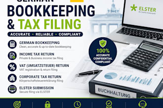do german bookkeeping, income tax, vat, corporate tax return filings via elster