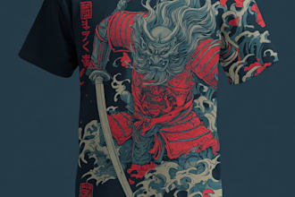 design a japanese t shirt illustration