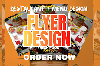 design professional restaurant food menu, digital menu and menu board