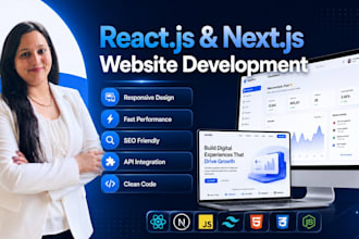 develop a responsive react or nextjs website