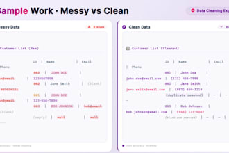 clean and organize messy excel data