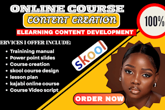 be online course content instructional design workbook course curriculum expert