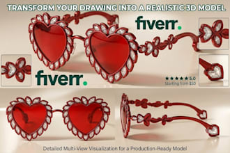 design 3d cad models of glasses and frames for manufacturing