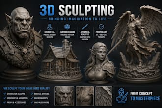 create 3d character sculpting models for printing