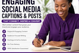 write engaging social media captions, posts, and content