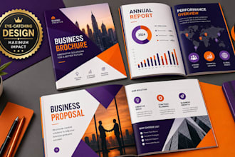 design an eye catching business brochure, annual report, proposal and whitepaper