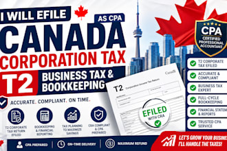 efile canada corporation tax t2 as CPA, business tax, canada bookkeeping