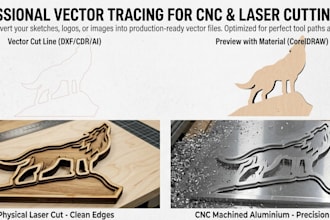 do vector tracing and create clean files for laser cutting or cnc