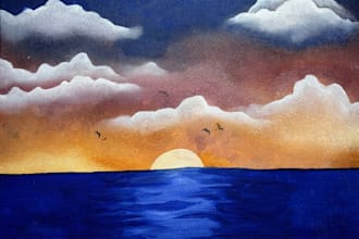 paint a realistic or abstract coastal scene