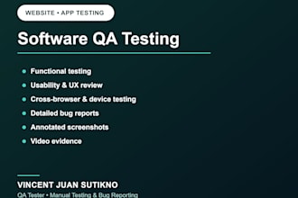do manual software testing, website testing, and app testing