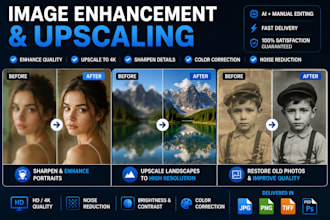 upscale and enhance low resolution images to HD quality