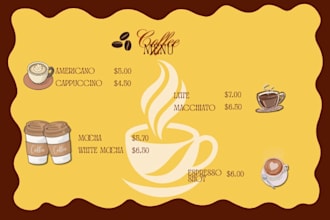 design a modern restaurant menu, cafe menu or food flyer