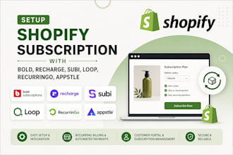 setup shopify subscription with bold recharge subi loop recurringo appstle