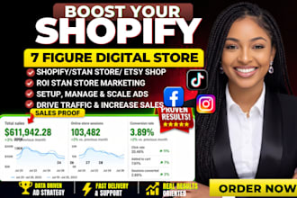 design shopify digital product store stan store etsy seo shop payhip beacons ai