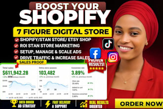 design shopify digital product store stan store etsy seo shop payhip beacons ai