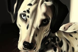 draw a realistic digital pet portrait from your photo