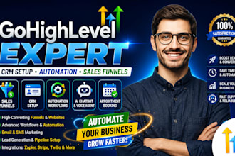 be your gohighlevel expert for CRM setup automation and sales funnels