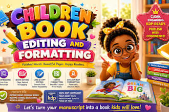 proofread, edit children story book, canva formatting, kdp picture book editor