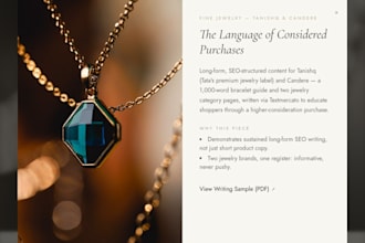 write brand editorial and storytelling copy for fashion and luxury labels