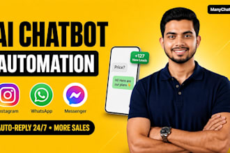 automate instagram, facebook, and whatsapp with manychat chatbot