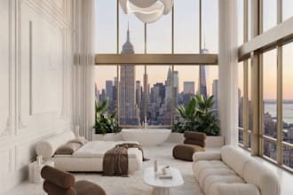 create hyper realistic interior visualization