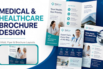 design medical brochure, healthcare flyer, trifold brochure clinic flyer