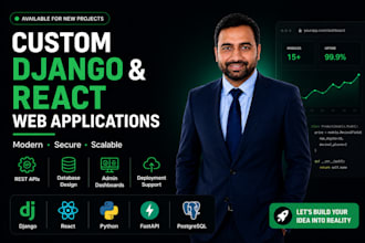 build a custom django web application with react