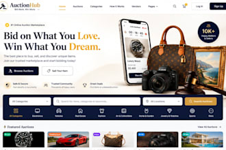 build auction website multivendor website online bidding marketplace website