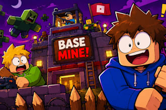 draw cartoon roblox thumbnail for youtube