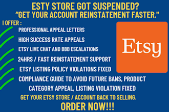 reopen suspended etsy shop, etsy suspension appeal letter remove etsy violation