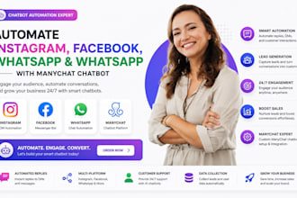 automate instagram facebook whatsapp and whatsapp with manychat chatbot